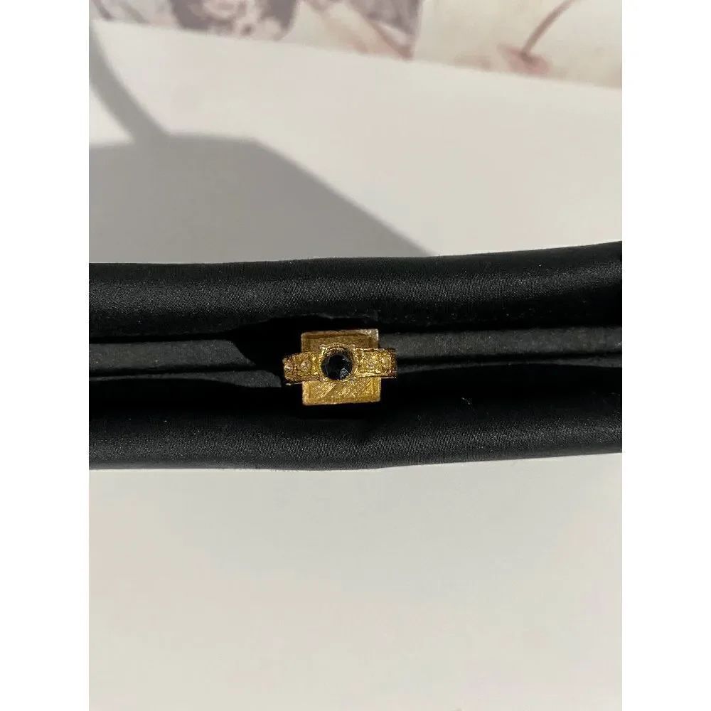 Vintage After Five Women’s Gold Ring Closure Evening Bag Black